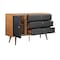Armen Living Coco Rustic Oak Wood and Faux Leather Dresser LCCODRBAL - alternate 6